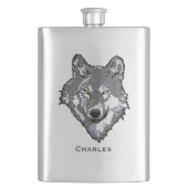 Wolf Custom Flask Flachmann (Vorderseite)