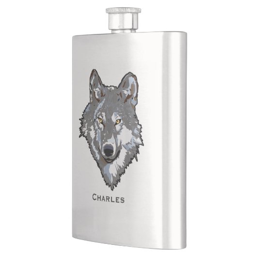Wolf Custom Flask Flachmann (Links)