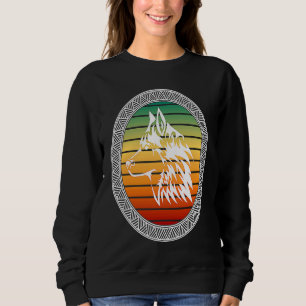 Wolf Custom Sonnenuntergang keltischer Stammeswolf Sweatshirt