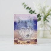 Wolf Dark Clouds Postcard Postkarte (Stehend Vorderseite)
