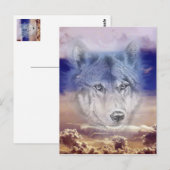 Wolf Dark Clouds Postcard Postkarte (Vorne/Hinten)