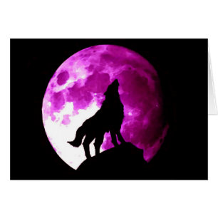 Wolf, der am Mond heult