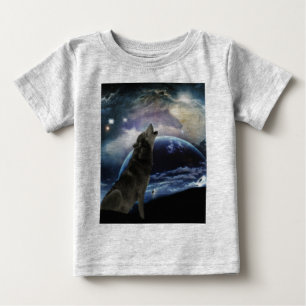 Wolf, der am Mond heult Baby T-shirt