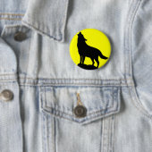 Wolf, der am Mond heult Button (Beispiel)