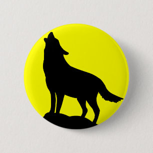 Wolf, der am Mond heult Button