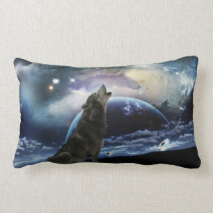 Wolf, der am Mond heult Lendenkissen