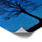 Wolf, der auf dem Mondplakat herumhackt Poster (Ecke)