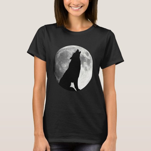 Wolf, der den Mondwolf anheult T-Shirt (Vorderseite)