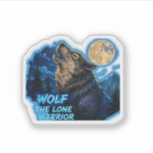 Wolf Der Einsame Krieger Aufkleber (Vorderseite)