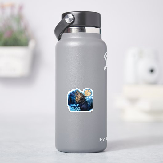 Wolf Der Einsame Krieger Aufkleber (HydroFlask)