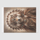 Wolf der heiligen Federn Decoupage Seidenpapier (Vorderseite)