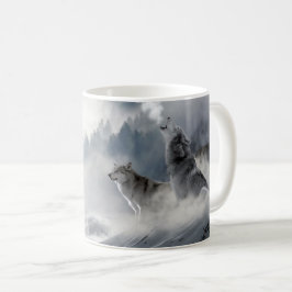 Wolf, der in der Schnee-Kaffeetasse heult Kaffeetasse