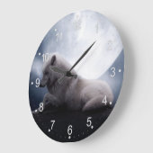 Wolf der König der Wildnis Große Wanduhr (Winkel)