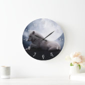Wolf der König der Wildnis Große Wanduhr (Zuhause)