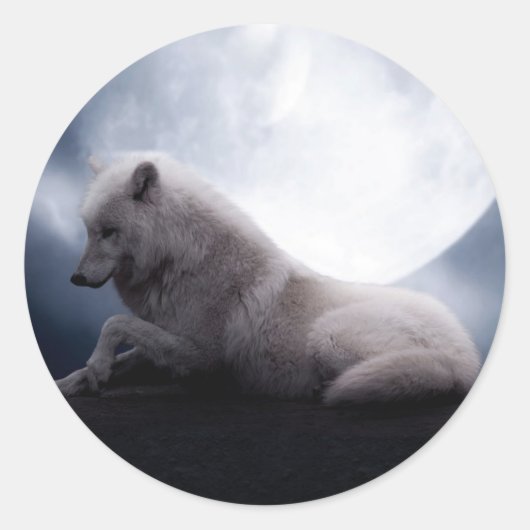Wolf der König der Wildnis Runder Aufkleber (Vorderseite)