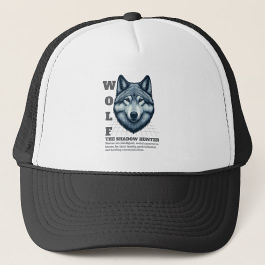 Wolf der Schattenjäger Truckerkappe (Vorderseite)