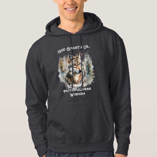 Wolf der Stärke Christlich Hoodie (Vorderseite)