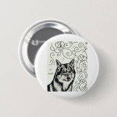 Wolf der Weisheit Button (Vorne & Hinten)