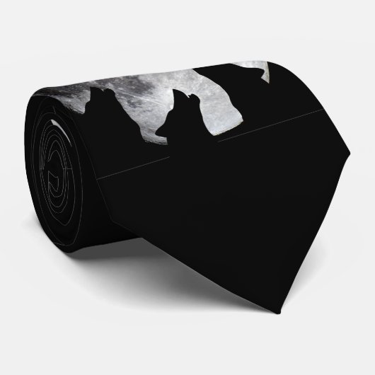 Wolf des Mond-3 Krawatte (Gerollt)