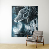 Wolf des Silbermonds Wandteppich (Beispiel)