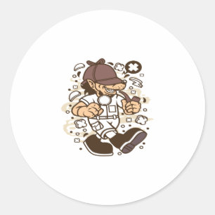Wolf Detective Runder Aufkleber