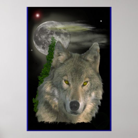 Wolf Digital Art Poster (Vorne)