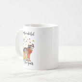 Wolf Dog Fall Pumpkins Autumn Leaf Tree Kaffeetasse (Vorderseite Links)