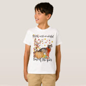 Wolf Dog Fall Pumpkins Autumn Leaf Tree T-Shirt (Vorne ganz)