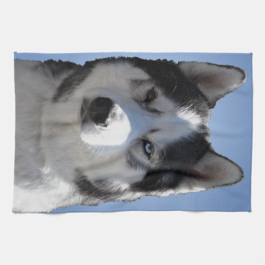 Wolf Dog Handtuch Husky Malamute Teetuch (Horizontal)
