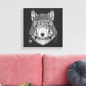 Wolf Dog Motorradfahrer Leinwanddruck (Insitu (Wohnzimmer))