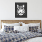 Wolf Dog Motorradfahrer Leinwanddruck (Insitu (Schlafzimmer))