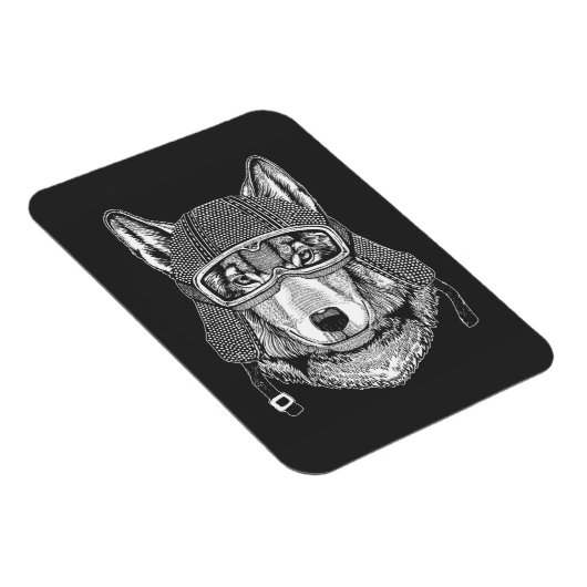 Wolf Dog Motorradfahrer Magnet (Rechte Seite)