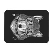 Wolf Dog Motorradfahrer Magnet (Horizontal)