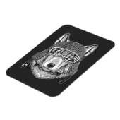 Wolf Dog Motorradfahrer Magnet (Linke Seite)