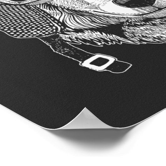 Wolf Dog Motorradfahrer Poster (Ecke)