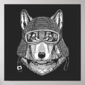 Wolf Dog Motorradfahrer Poster (Vorne)