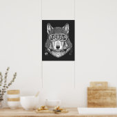 Wolf Dog Motorradfahrer Poster (Küche)
