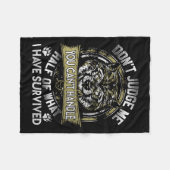 Wolf Dont Judge Me You Cant Handle Fleecedecke (Vorderseite (Horizontal))