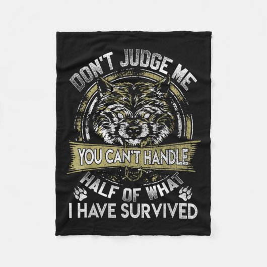 Wolf Dont Judge Me You Cant Handle Fleecedecke (Vorderseite)