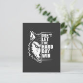 Wolf Don't Let The Hard Day Win Quote Art Postkarte (Stehend Vorderseite)