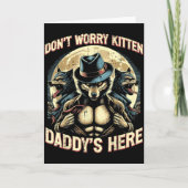 Wolf Dont Worry Kitten Daddys Here Meme Cringe Men Karte (Vorderseite)