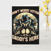 Wolf Dont Worry Kitten Daddys Here Meme Cringe Men Karte (Gelbe Blume)