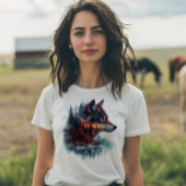 Wolf-Doppelexposition T-Shirt