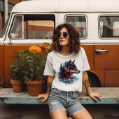 Wolf-Doppelexposition T-Shirt