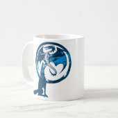 Wolf & Drachenblaue Tasse (Vorderseite Links)