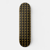 Wolf & Dragon Gold schwarze Skateboard (Vorderseite)