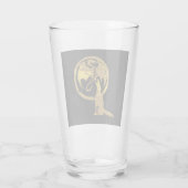 Wolf & Dragon gold schwarzer Glastumbler Glas (Rückseite)