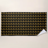Wolf & Dragon Gold schwarzes Handtuch (Vorderseite)