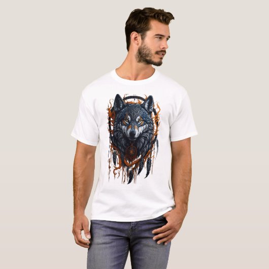 Wolf Dream Catcher T - Shirt (Vorne ganz)