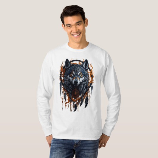 Wolf Dream Catcher T - Shirt (Vorne ganz)